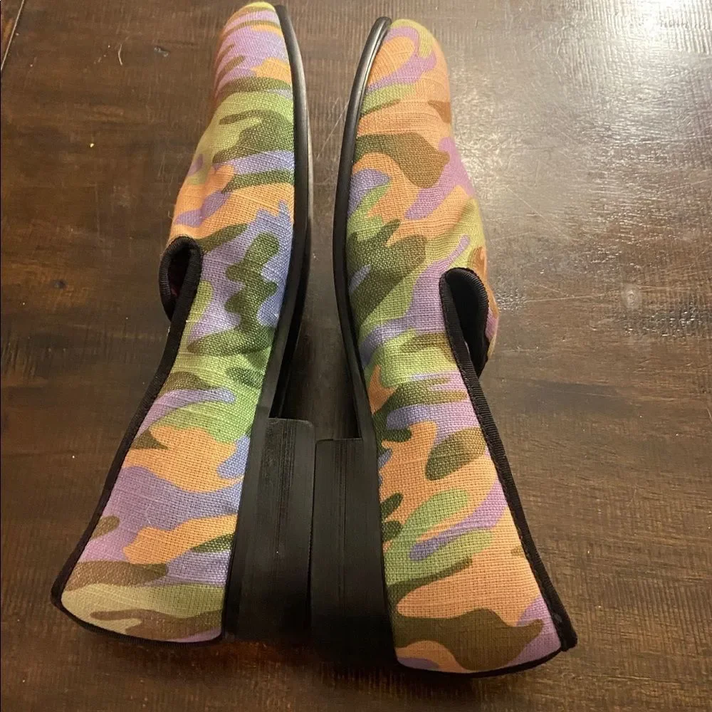 Dara Men's Fashion Round Toe Camouflage Printed Slip On Loafers  Party Shoes
